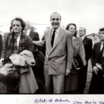 1987, Albias descente d'hélicoptère avec Jacques Chirac